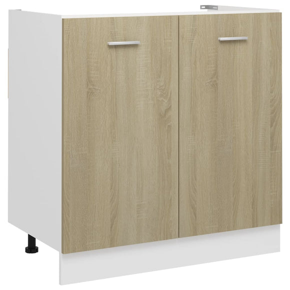 NNEVL Sink Bottom Cabinet Sonoma Oak 80x46x81.5 cm Chipboard