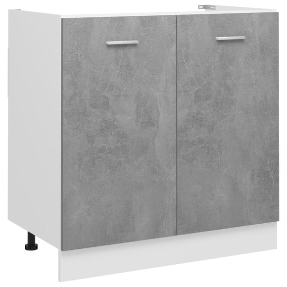 NNEVL Sink Bottom Cabinet Concrete Grey 80x46x81.5 cm Chipboard