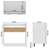 NNEVL Sink Bottom Cabinet Concrete Grey 80x46x81.5 cm Chipboard