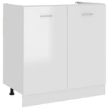 NNEVL Sink Bottom Cabinet High Gloss White 80x46x81.5 cm Chipboard