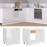 NNEVL Sink Bottom Cabinet High Gloss White 80x46x81.5 cm Chipboard