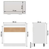 NNEVL Sink Bottom Cabinet High Gloss White 80x46x81.5 cm Chipboard