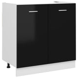 NNEVL Sink Bottom Cabinet High Gloss Black 80x46x81.5 cm Chipboard