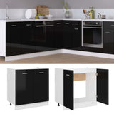 NNEVL Sink Bottom Cabinet High Gloss Black 80x46x81.5 cm Chipboard