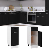 NNEVL Drawer Bottom Cabinet Black 30x46x81.5 cm Chipboard