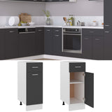 NNEVL Drawer Bottom Cabinet Grey 30x46x81.5 cm Chipboard