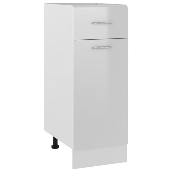 NNEVL Drawer Bottom Cabinet High Gloss White 30x46x81.5 cm Chipboard