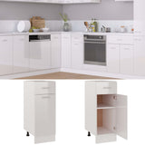 NNEVL Drawer Bottom Cabinet High Gloss White 30x46x81.5 cm Chipboard