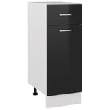 NNEVL Drawer Bottom Cabinet High Gloss Black 30x46x81.5 cm Chipboard