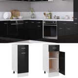 NNEVL Drawer Bottom Cabinet High Gloss Black 30x46x81.5 cm Chipboard