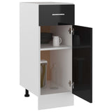 NNEVL Drawer Bottom Cabinet High Gloss Black 30x46x81.5 cm Chipboard