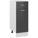 NNEVL Drawer Bottom Cabinet High Gloss Grey 30x46x81.5 cm Chipboard