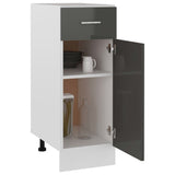 NNEVL Drawer Bottom Cabinet High Gloss Grey 30x46x81.5 cm Chipboard