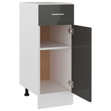 NNEVL Drawer Bottom Cabinet High Gloss Grey 30x46x81.5 cm Chipboard