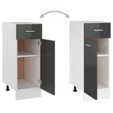 NNEVL Drawer Bottom Cabinet High Gloss Grey 30x46x81.5 cm Chipboard