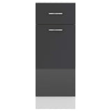 NNEVL Drawer Bottom Cabinet High Gloss Grey 30x46x81.5 cm Chipboard