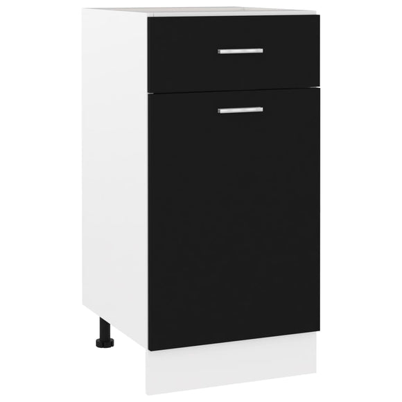 NNEVL Drawer Bottom Cabinet Black 40x46x81.5 cm Chipboard