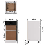 NNEVL Drawer Bottom Cabinet Black 40x46x81.5 cm Chipboard