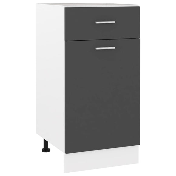 NNEVL Drawer Bottom Cabinet Grey 40x46x81.5 cm Chipboard