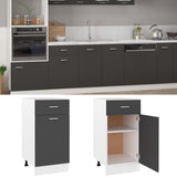 NNEVL Drawer Bottom Cabinet Grey 40x46x81.5 cm Chipboard