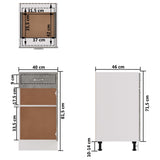 NNEVL Drawer Bottom Cabinet Concrete Grey 40x46x81.5 cm Chipboard