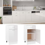 NNEVL Drawer Bottom Cabinet High Gloss White 40x46x81.5 cm Chipboard
