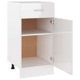 NNEVL Drawer Bottom Cabinet High Gloss White 40x46x81.5 cm Chipboard
