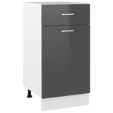 NNEVL Drawer Bottom Cabinet High Gloss Grey 40x46x81.5 cm Chipboard