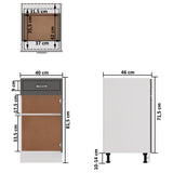 NNEVL Drawer Bottom Cabinet High Gloss Grey 40x46x81.5 cm Chipboard