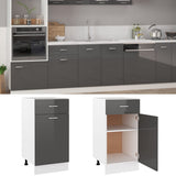 NNEVL Drawer Bottom Cabinet High Gloss Grey 40x46x81.5 cm Chipboard