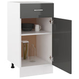 NNEVL Drawer Bottom Cabinet High Gloss Grey 40x46x81.5 cm Chipboard