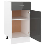NNEVL Drawer Bottom Cabinet High Gloss Grey 40x46x81.5 cm Chipboard