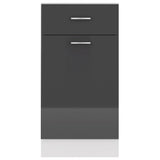 NNEVL Drawer Bottom Cabinet High Gloss Grey 40x46x81.5 cm Chipboard