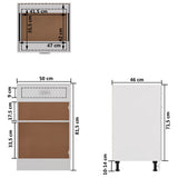 NNEVL Drawer Bottom Cabinet White 50x46x81.5 cm Chipboard