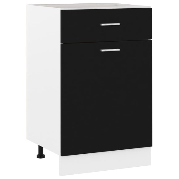 NNEVL Drawer Bottom Cabinet Black 50x46x81.5 cm Chipboard