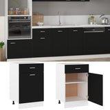 NNEVL Drawer Bottom Cabinet Black 50x46x81.5 cm Chipboard