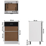 NNEVL Drawer Bottom Cabinet Black 50x46x81.5 cm Chipboard
