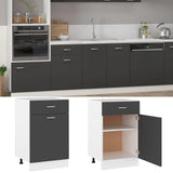 NNEVL Drawer Bottom Cabinet Grey 50x46x81.5 cm Chipboard
