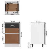 NNEVL Drawer Bottom Cabinet Grey 50x46x81.5 cm Chipboard