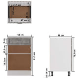 NNEVL Drawer Bottom Cabinet Concrete Grey 50x46x81.5 cm Chipboard