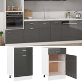 NNEVL Drawer Bottom Cabinet High Gloss Grey 50x46x81.5 cm Chipboard