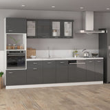 NNEVL Drawer Bottom Cabinet High Gloss Grey 50x46x81.5 cm Chipboard