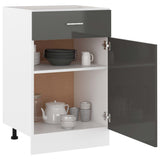 NNEVL Drawer Bottom Cabinet High Gloss Grey 50x46x81.5 cm Chipboard