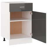 NNEVL Drawer Bottom Cabinet High Gloss Grey 50x46x81.5 cm Chipboard