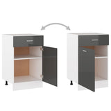 NNEVL Drawer Bottom Cabinet High Gloss Grey 50x46x81.5 cm Chipboard