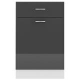NNEVL Drawer Bottom Cabinet High Gloss Grey 50x46x81.5 cm Chipboard