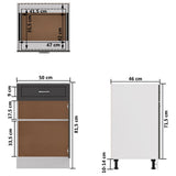 NNEVL Drawer Bottom Cabinet High Gloss Grey 50x46x81.5 cm Chipboard