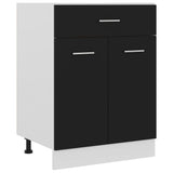 NNEVL Drawer Bottom Cabinet Black 60x46x81.5 cm Chipboard