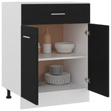 NNEVL Drawer Bottom Cabinet Black 60x46x81.5 cm Chipboard