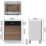 NNEVL Drawer Bottom Cabinet Black 60x46x81.5 cm Chipboard